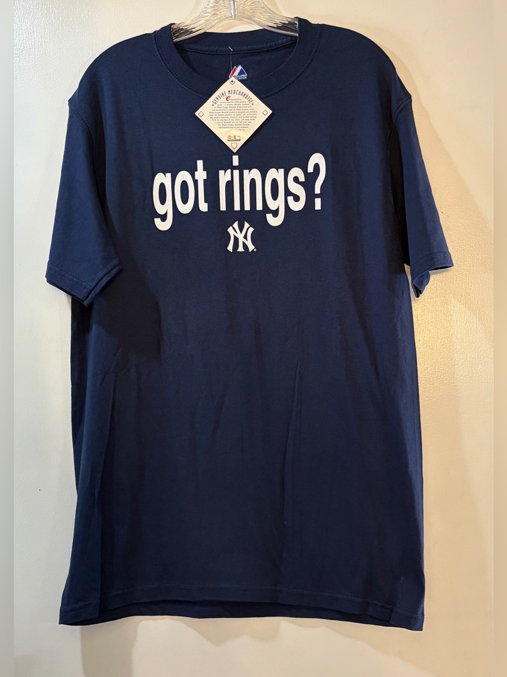 Vintage Majestic New York Yankees 'Got Rings?' T-Shirt Mens Size Medium